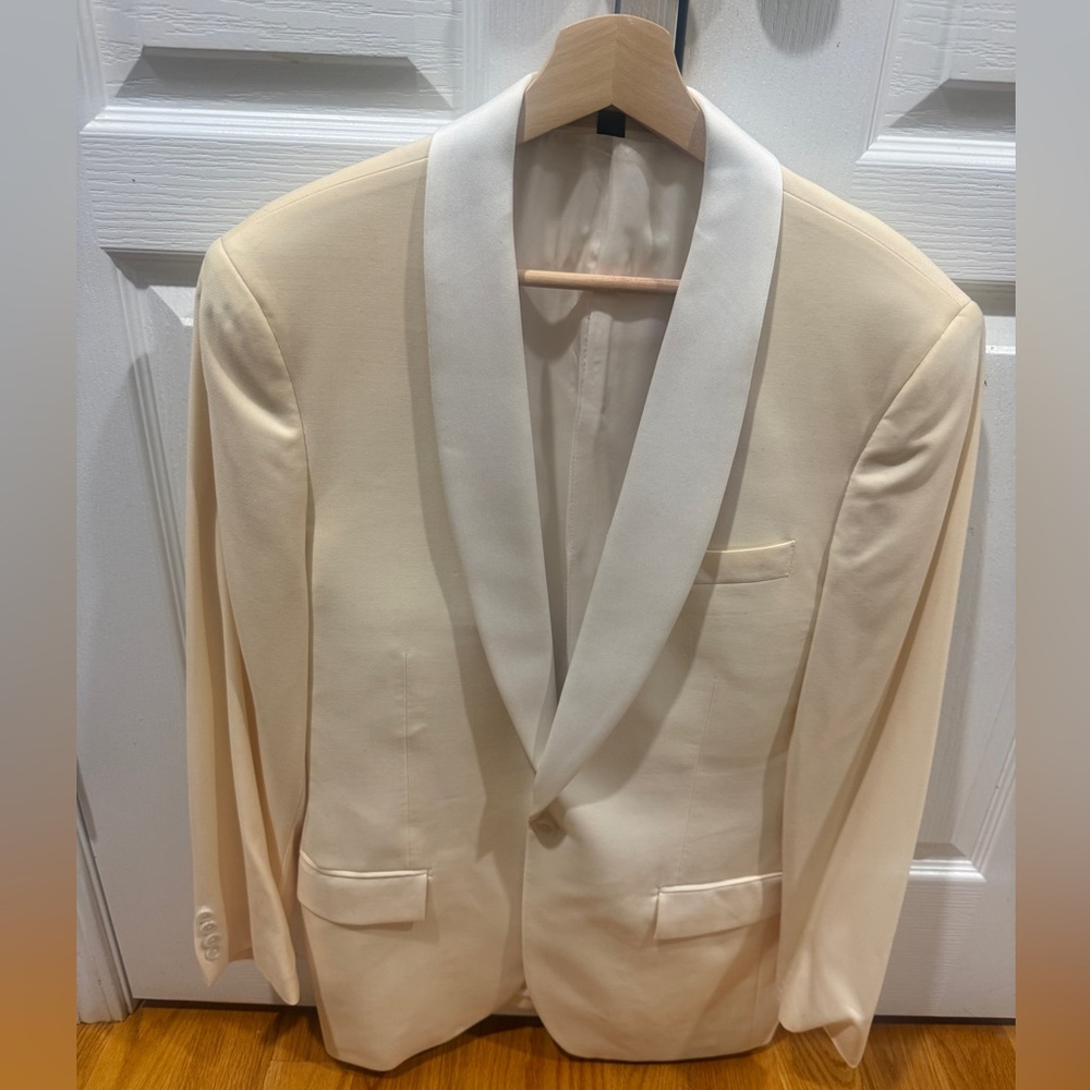 J. Crew Cream Tuxedo with White Lapel